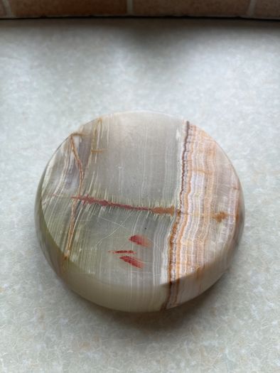 Vintage Japanese Green/Brown 1960's Onyx Marble Stone 3 pce set