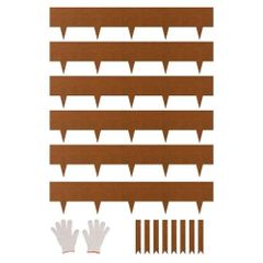 Weather-Resistant Steel Landscape Edging 6 Packs 40 x 8in for Yard Garden