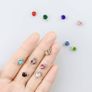 SALE 72 Pieces Birthstone Charms DIY Round Beads Pendant with Rings Handmade Crystal Charm for Jewelry Necklace Bracelet Ankle Earring Making Supplies, 7mm, 12 Colors Image 4