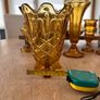 Selection of amber vintage and antique glass Image 5