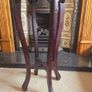 Vintage Mahogany Plant stand with Pink Marble Inlay Image 2