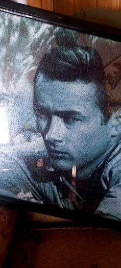 Vintage framed 1980s Jigsaws of two Legends James Dean and Elvis Presley  in very good condition made and framed great!