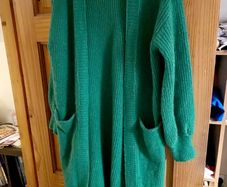 Long green cardigan