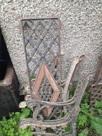 Cast iron Garden bench ends + backs