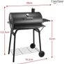 BBQ Grill Smoker With Side Shelves, Barbecue Garden Grill with Temperature Gauge, Outdoor Oil Drum Camping Barbeque Charcoal BBQ Barrel Image 2