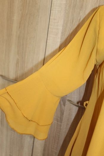 Lovely mustard V-neck blouse size UK12 EU40 Postage included