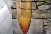 Large Amber Art Glass Floor Vase 45cm