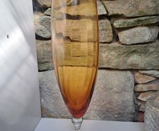 Large Amber Art Glass Floor Vase 45cm