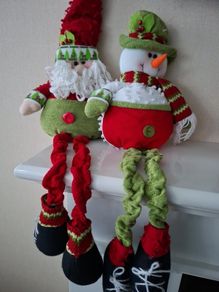 New Sitting  Snowman & Santa