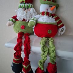 New Sitting  Snowman & Santa