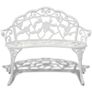 Garden Bench 100 cm Cast Aluminium White Image 4