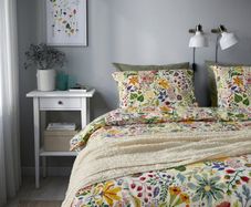 STRANDLUMMER Duvet cover and 2 pillowcases, multicolour/floral pattern