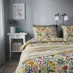 STRANDLUMMER Duvet cover and 2 pillowcases, multicolour/floral pattern