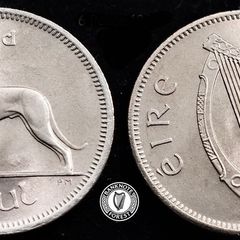 [#2407] - Ireland 1964 | Irish 6p | 6 Pence | Wolfhound | KM.13a | MS