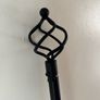 Black Metal Extendable Curtain Pole Image 3