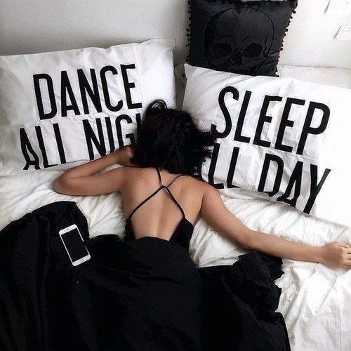 Dance All Night Sleep All Day Pillowcases