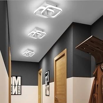 NEW SALE | Ceiling Light Modern 22W LED Cool White 6000K Acrylic Square LED Ceiling Lamp for Hallway Office Bedroom Kitchen Living Room Ceiling Light
