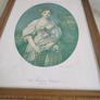 RARE FIND OLD ANTIQUE in Vintage Wooden and Gilded Plaster  J.B. GREUZE Print La Crunche Cassie The Broken Pitcher Florentine Frame With Painted Roses and Leaves Image 7
