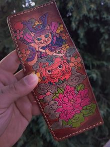 Leather cat wallet