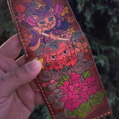Leather cat wallet