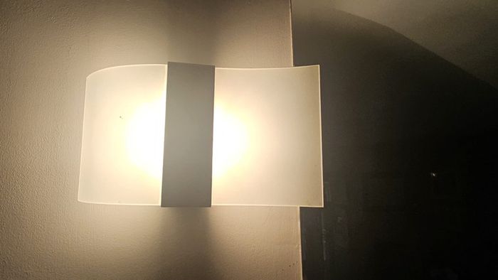 Frosted glass & steel wall light