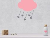Cloud Wall Decal, Cloud Wall Art  Heart Wall Decal, Heart Drop, Wall Art Decal, Large Cloud Decal, Cloud Sticker, Nursery Wall Decal, Child's Room Wall Decal