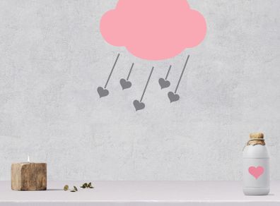 Cloud Wall Decal, Cloud Wall Art  Heart Wall Decal, Heart Drop, Wall Art Decal, Large Cloud Decal, Cloud Sticker, Nursery Wall Decal, Child's Room Wall Decal