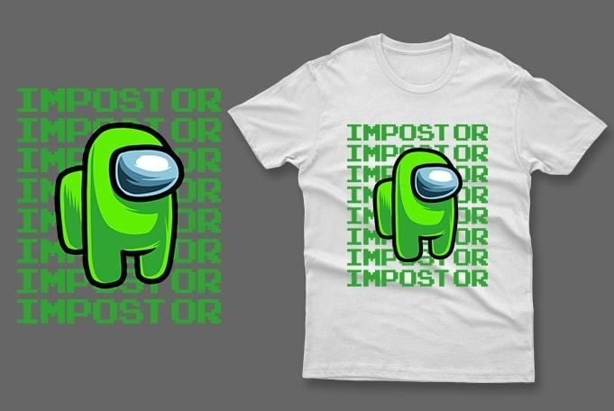 Lime green impostor among us t-shirt impostor t-shirt