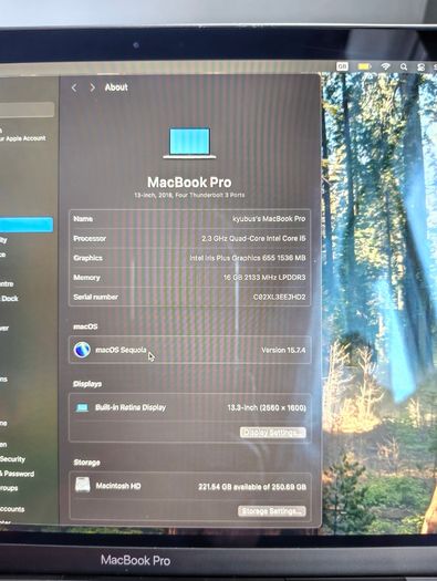 Apple Macbook Pro 2018 13 Inch 16GB A1989