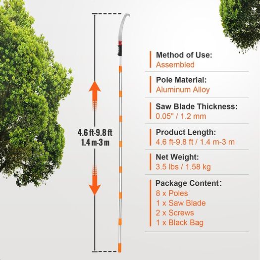 Manual Extendable Pole Saw 1.4-3 m