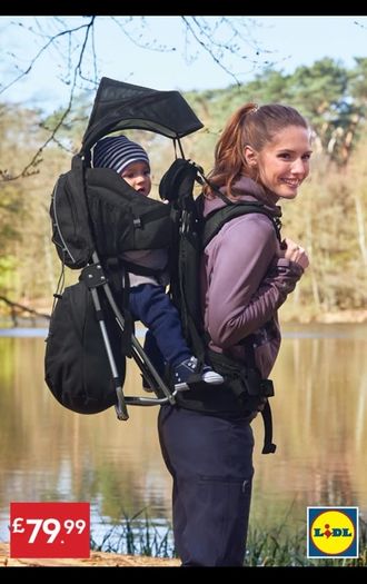 child's lupilu backpack carrier and bicycle seat
