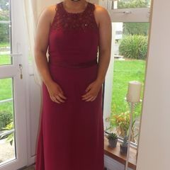 Beautiful burgundy long debs dress or bridesmaids dress.