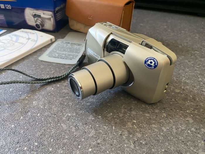 READ! Olympus MJU-III 120 Compact Point & Shoot Film Camera 38-120mm Lens