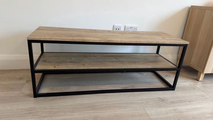 TV Unit . TV stand . TV Bench Black & Oak Effect, 120cm