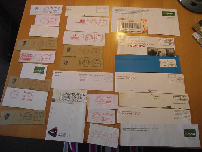 Big lot of cut pieces with Irish postmarks