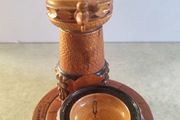 storage water well souvenirs of carved wood marked templo tibidabo from Spain