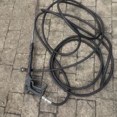 Power washer hoses x 2 High pressure cables. 10m each. Also spare power hose gun.