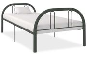 Bed Frame Grey Metal 90x200 cm