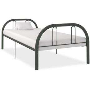 Bed Frame Grey Metal 90x200 cm