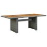 Garden Table Light Grey Poly Rattan and Solid Acacia Wood Image 5
