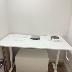 TROTTEN Desk sit/stand, white, 160x80 cm