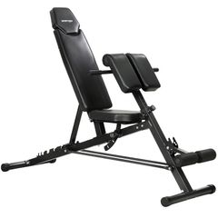 Multifunctional weight bench, adjustable incline and flat bench with 6-position backrest, 3-position seat, black