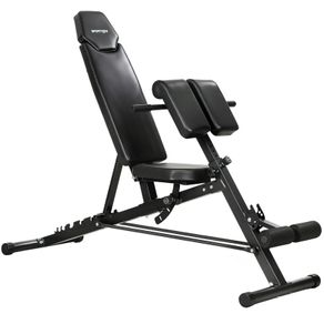 Multifunctional weight bench, adjustable incline and flat bench with 6-position backrest, 3-position seat, black