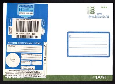 1998 Ireland Registered Envelope Unused