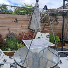Metal Clothes Horse with Flat-Drying Shelf