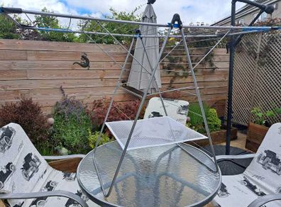 Metal Clothes Horse with Flat-Drying Shelf