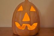 Large ceramic LED Halloween pumpkin