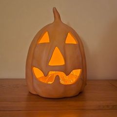 Large ceramic LED Halloween pumpkin
