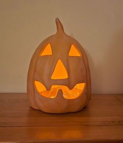 Large ceramic LED Halloween pumpkin
