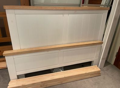 Beautiful Solid Cream/White 5Ft Wooden King Size Bed Frame - Can Deliver